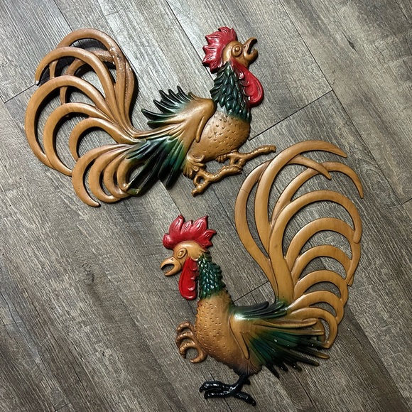 Vintage Midwest Metal Roosters Wall Decor - Picture 2 of 15